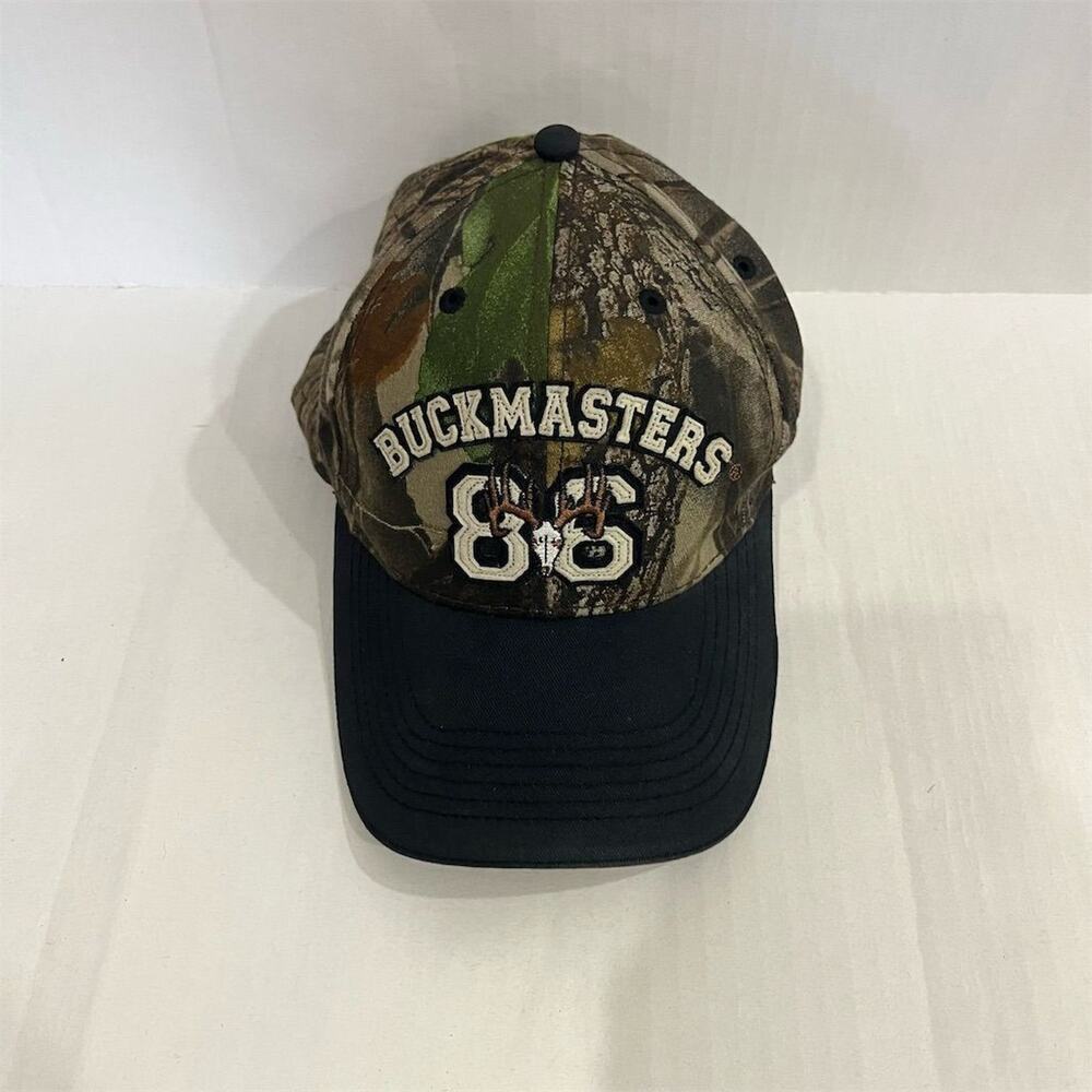 Vintage Buckmasters Camo Trucker Hat Mesh Snapback Unisex Adjustable Cap